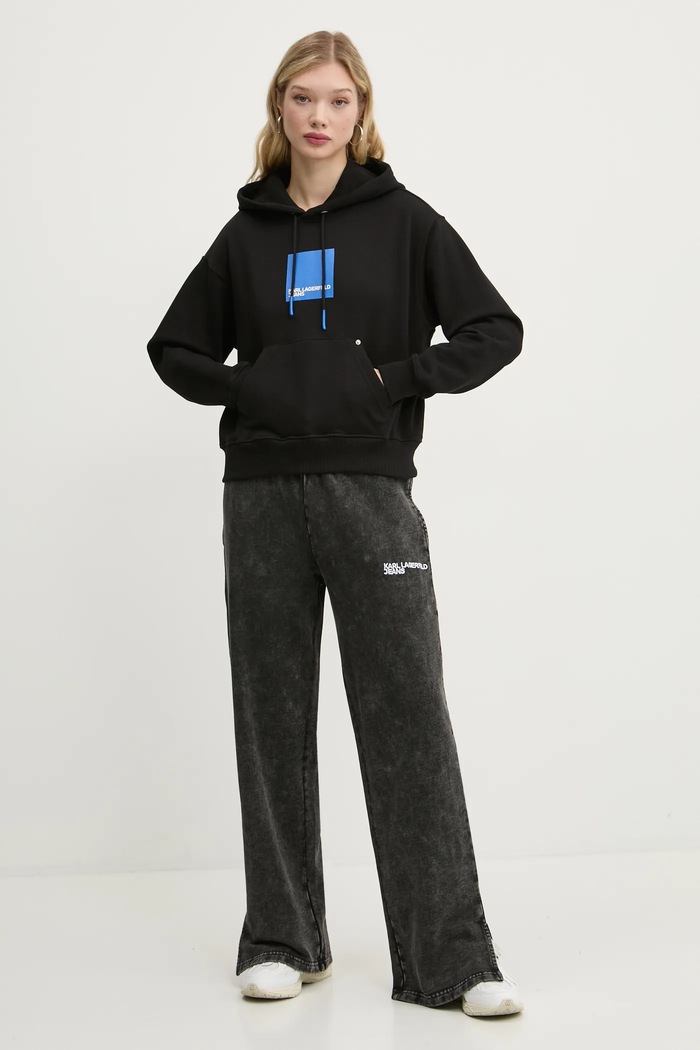 Bavlněná mikina Karl Lagerfeld Jeans A1W20007 černá SS25