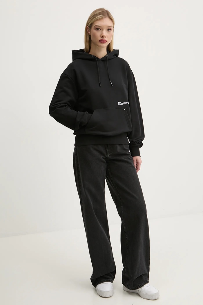 Bavlněná mikina Karl Lagerfeld Jeans A1W20019 černá SS25