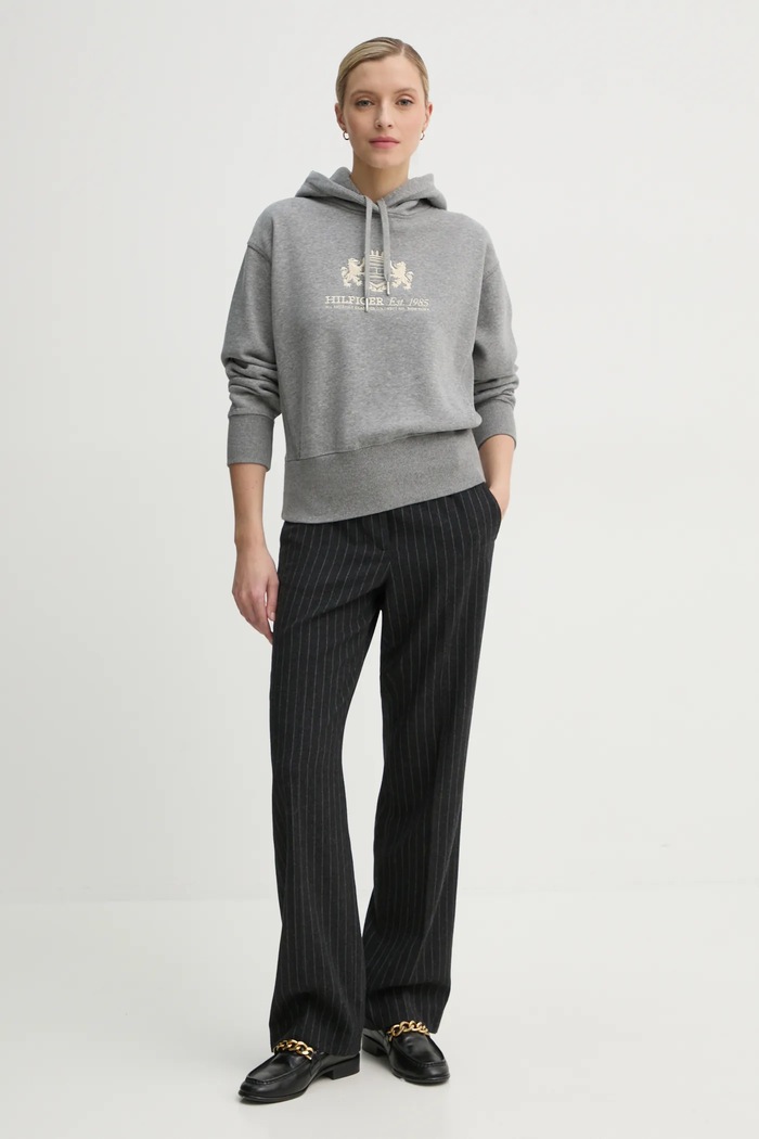 Mikina Tommy Hilfiger WW0WW43849 šedá SS25