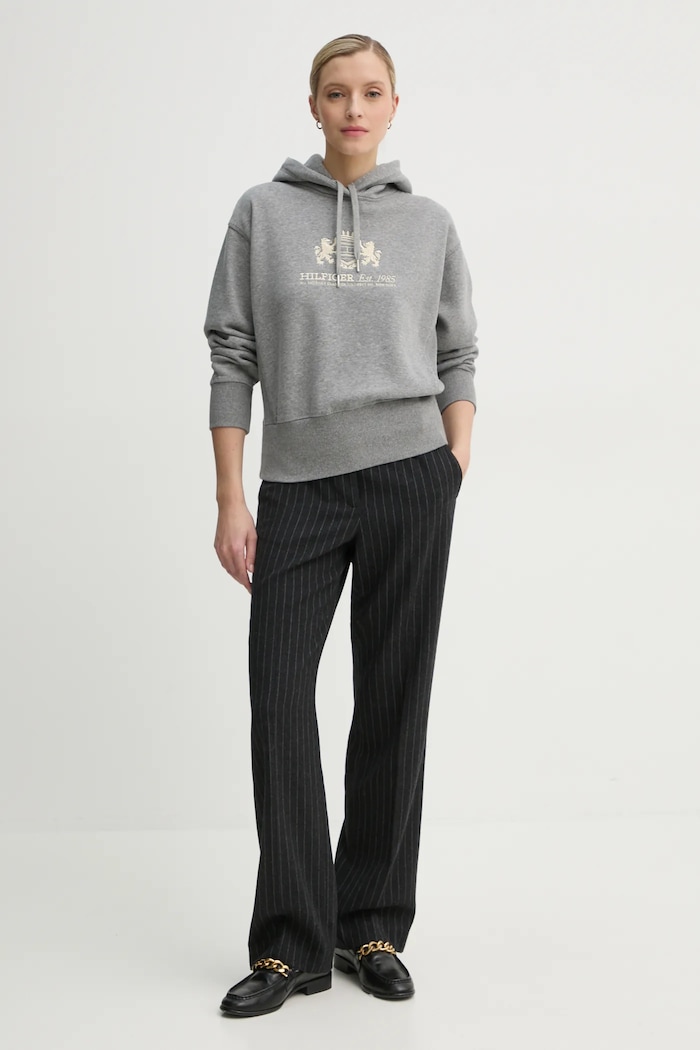 Mikina Tommy Hilfiger WW0WW43849 šedá SS25