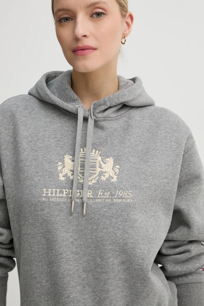 Mikina Tommy Hilfiger šedá WW0WW43849