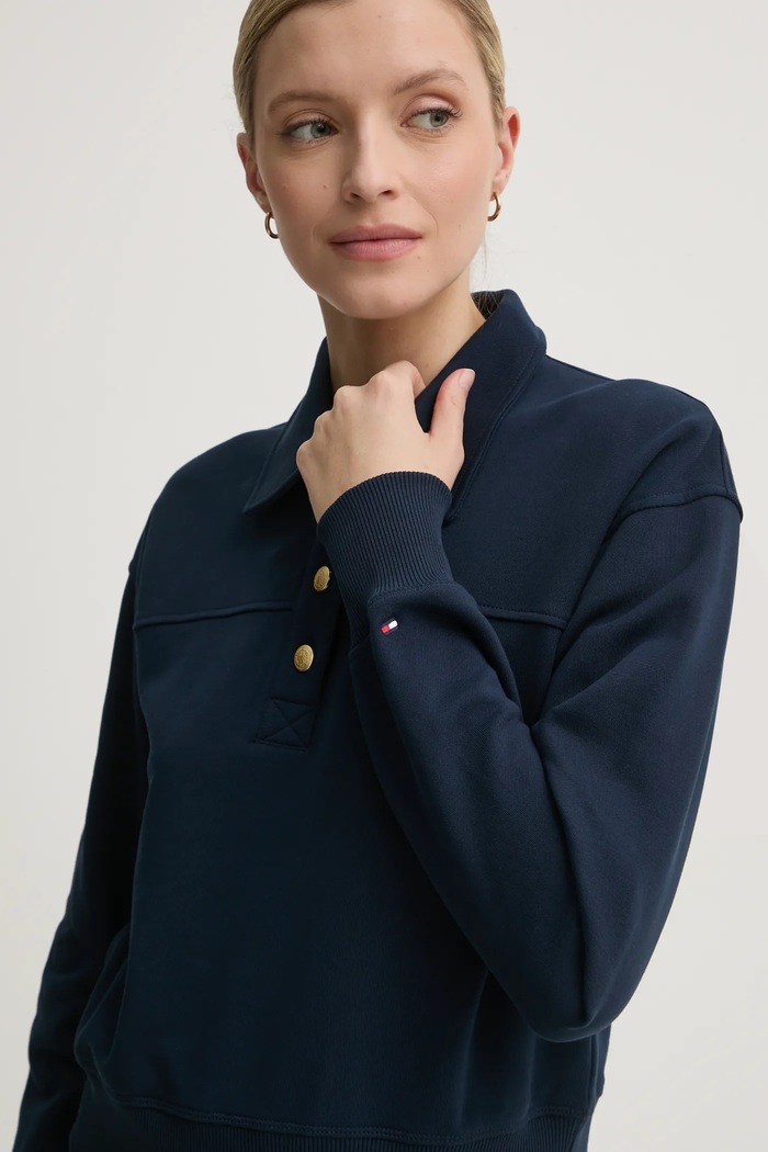 Bavlnená mikina Tommy Hilfiger tmavomodrá WW0WW44081