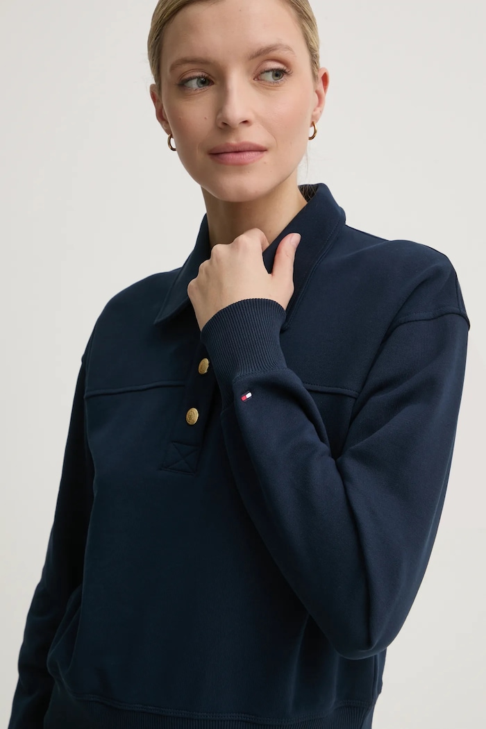 Bavlnená mikina Tommy Hilfiger tmavomodrá WW0WW44081