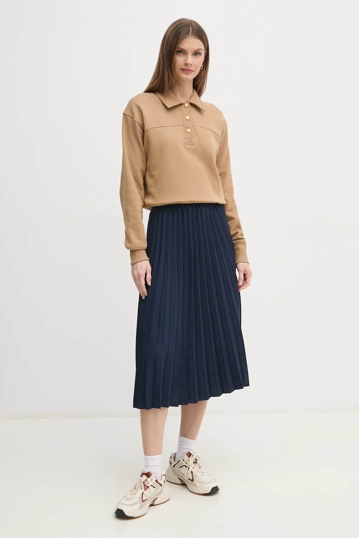 Tommy Hilfiger bluza bawełniana WW0WW44081 brązowy SS25