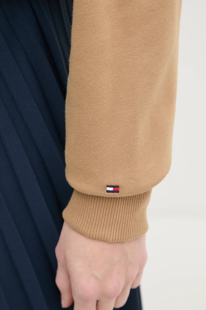 Tommy Hilfiger bluza bawełniana WW0WW44081 brązowy