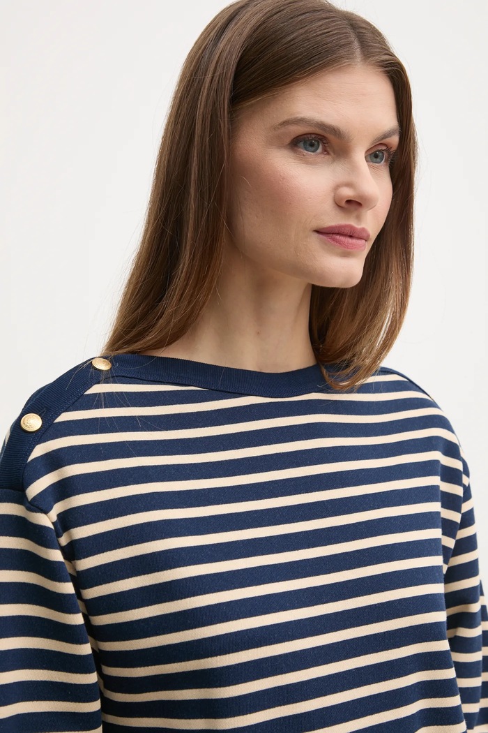 Βαμβακερή μπλούζα Tommy Hilfiger σκούρο μπλε WW0WW44447