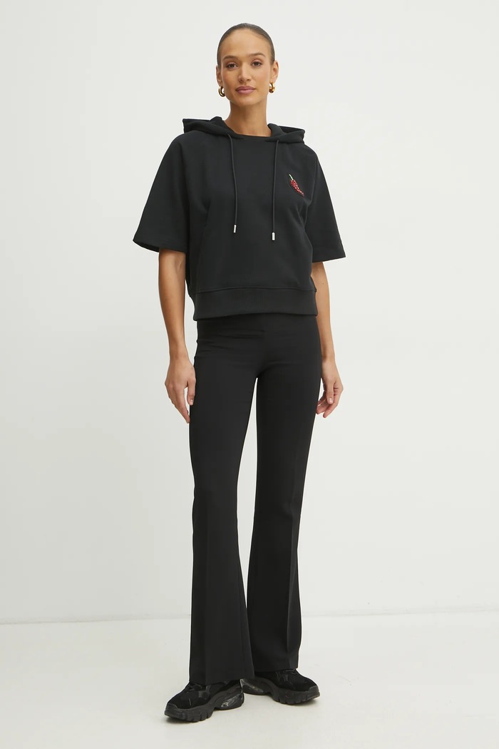 BOSS Orange bluza bawełniana 50531853 czarny SS25
