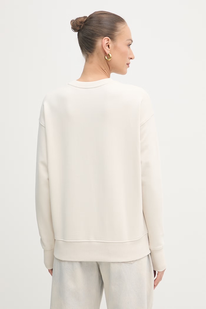 Oblečení BOSS Orange oversize mikina dámská bavlněná 50534821 béžová