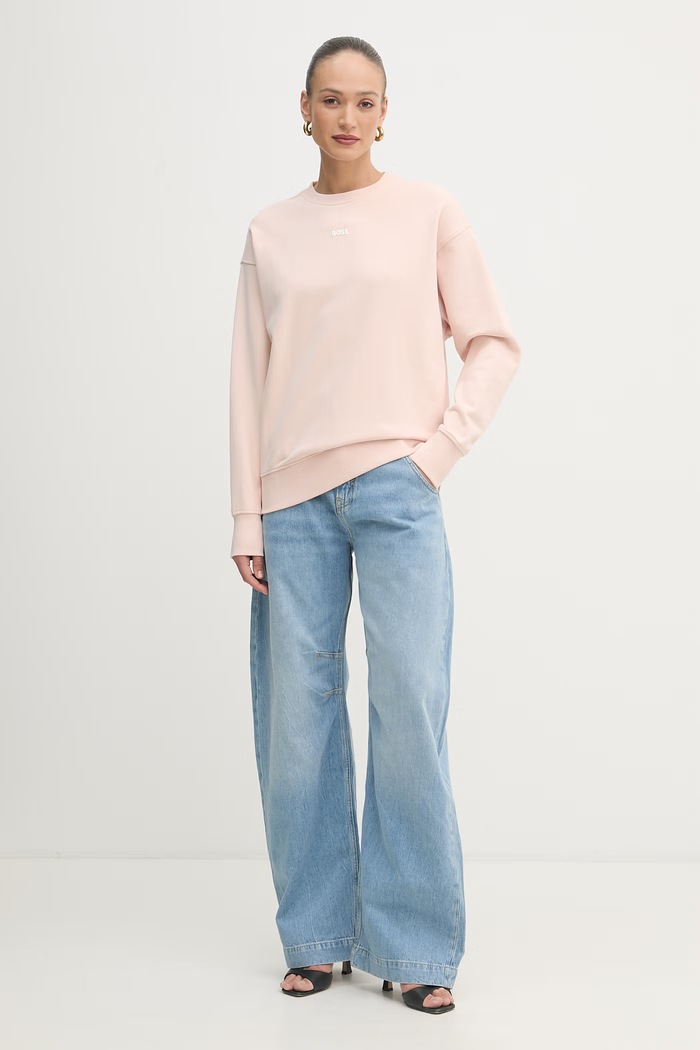 BOSS Orange oversize mikina dámská bavlněná 50534821 oranžová SS26