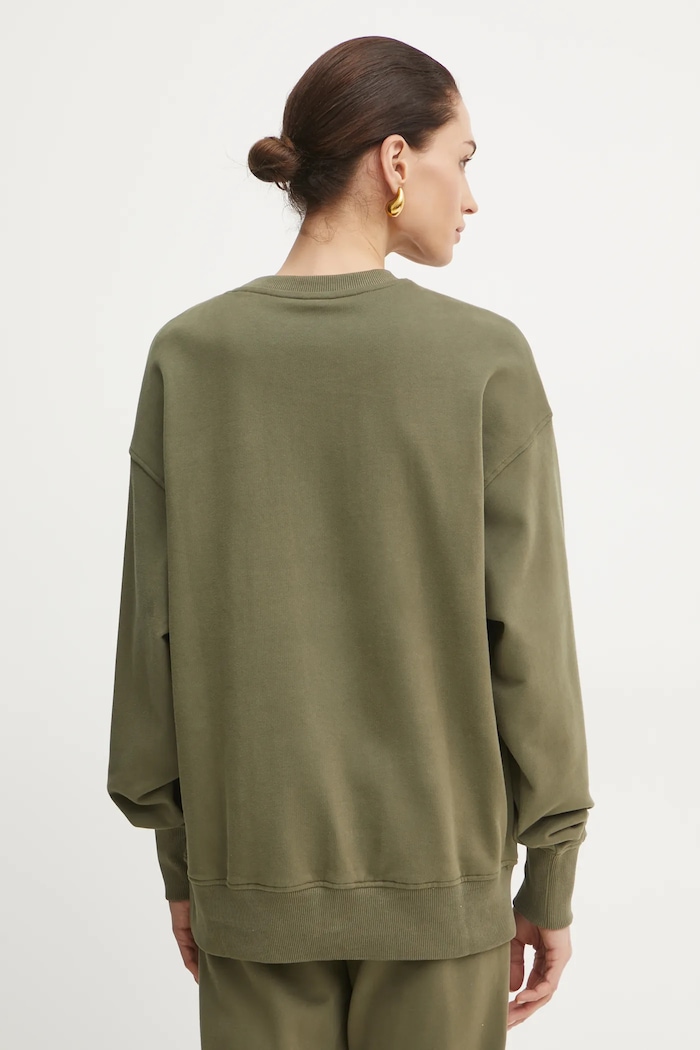 Ruházat BOSS Orange oversize melegítőfelső női pamut 50534821 zöld