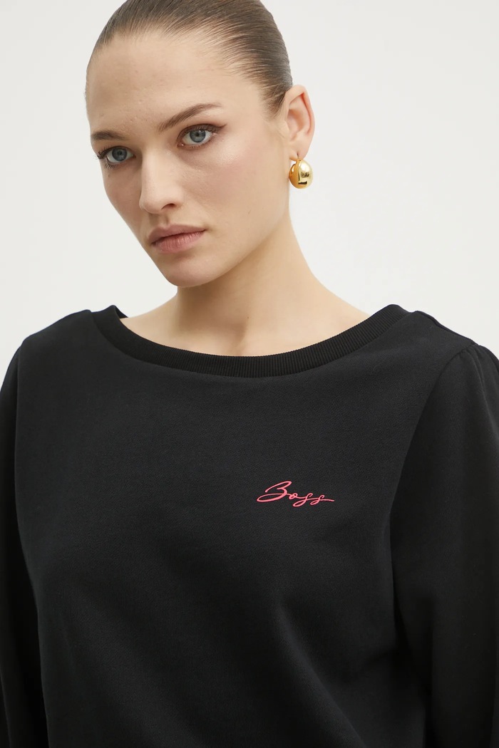 BOSS Orange bluza bawełniana czarny 50538995