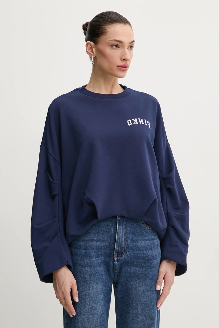 Pinko bluza bawełniana bawełna granatowy 104281.A2BZ