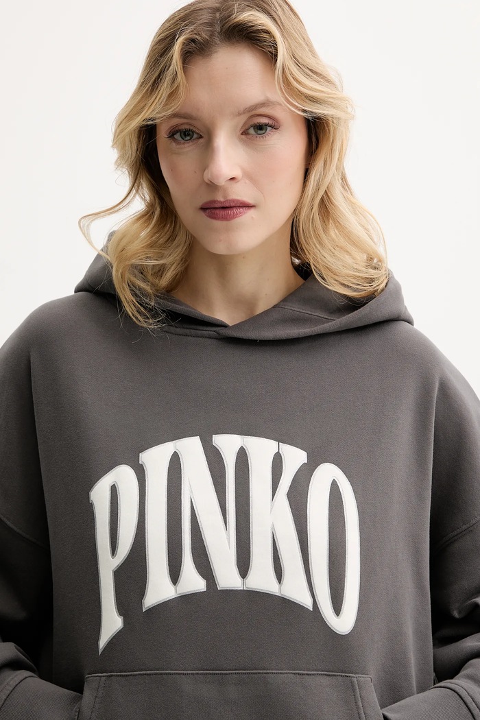 Bavlnená mikina Pinko sivá 104623.A2CU