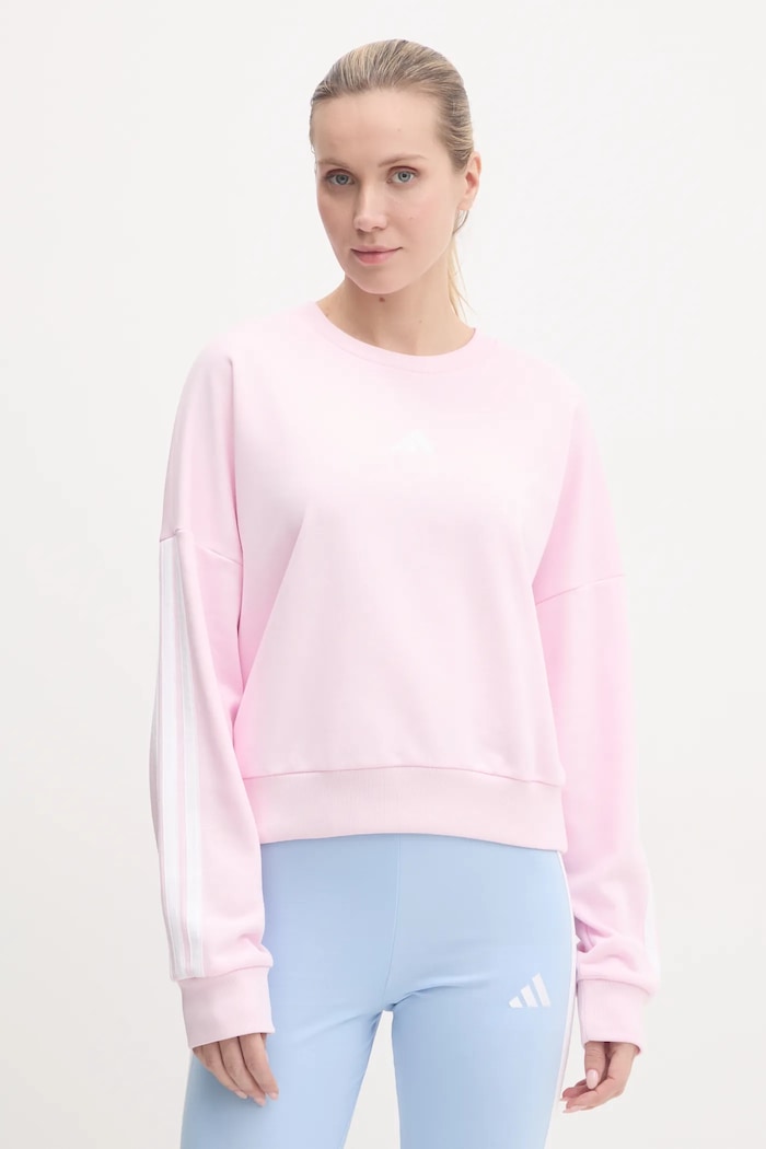 Mikina adidas Essentials bez kapuce růžová JD5294