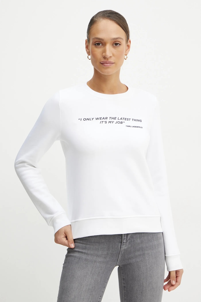 Karl Lagerfeld bluza print alb A1W20038
