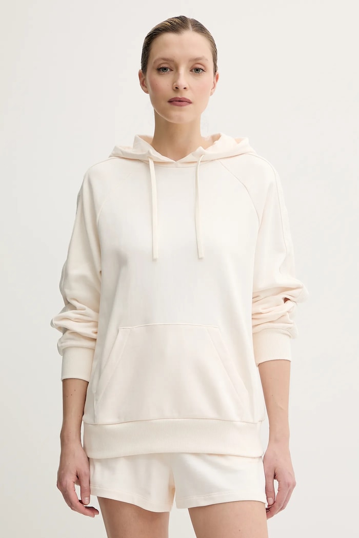 Armani Exchange bluza bawełniana z kapturem beżowy XW000500.AF12804