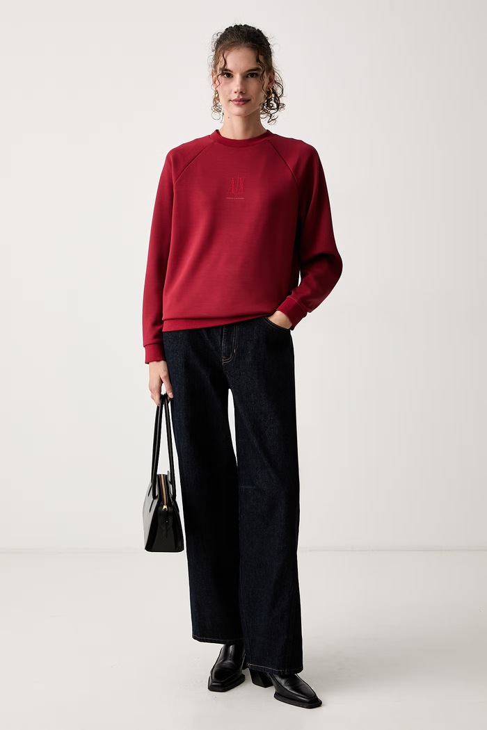 Armani Exchange Dukserica za žene s viskozom XW000826.AF13397 bordo SS26