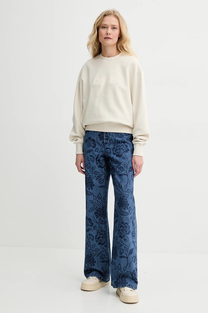 Dukserica A.P.C. sweat ethan - GOTS COHGT.M27975 bež SS25