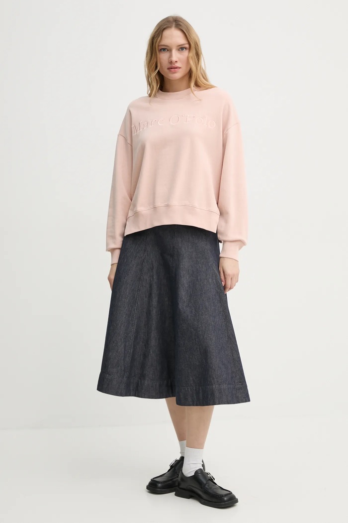 Marc O'Polo hanorac de bumbac 502407354033 roz SS25