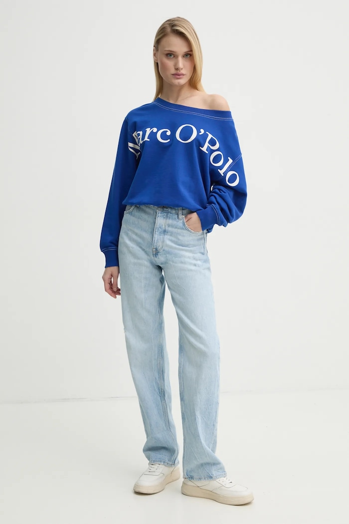 Bavlněná mikina Marc O'Polo 502407354067 modrá SS25