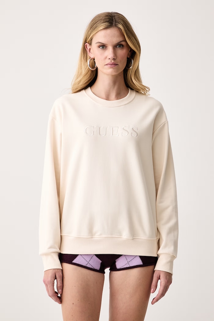 Guess Μπλούζα γυναικεία με βαμβάκι SOFIA μπεζ O5RQ03.KCO31