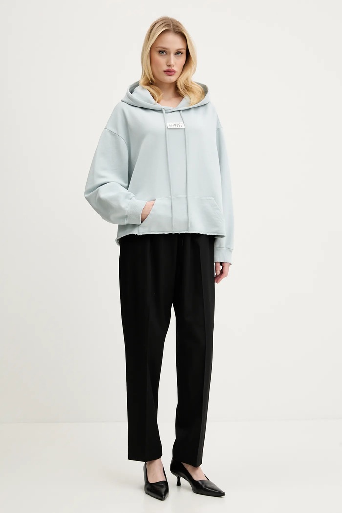 MM6 Maison Margiela bluza bawełniana S52GU0235 niebieski SS25
