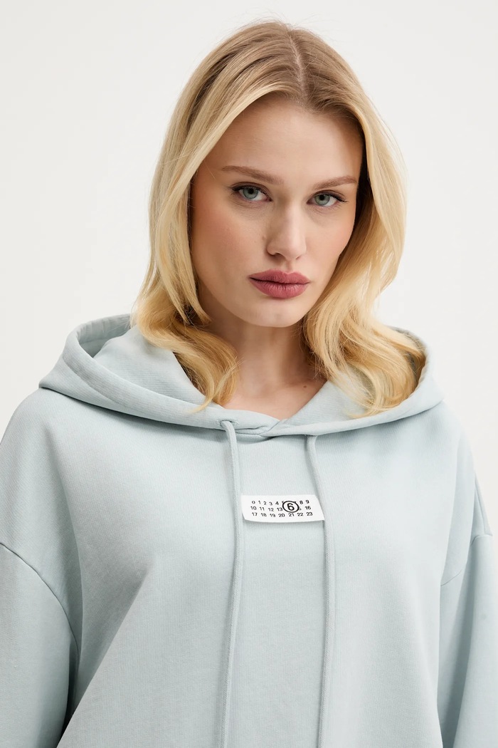 MM6 Maison Margiela bluza bawełniana niebieski S52GU0235
