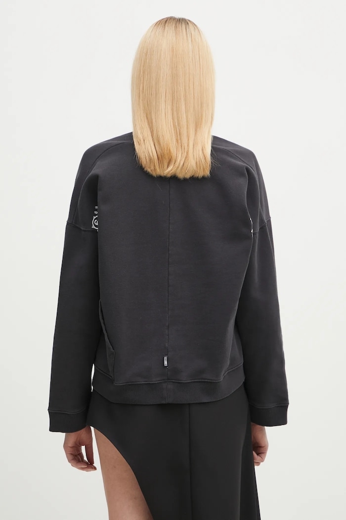 Ρούχα Βαμβακερή μπλούζα MM6 Maison Margiela S52GU0239 μαύρο