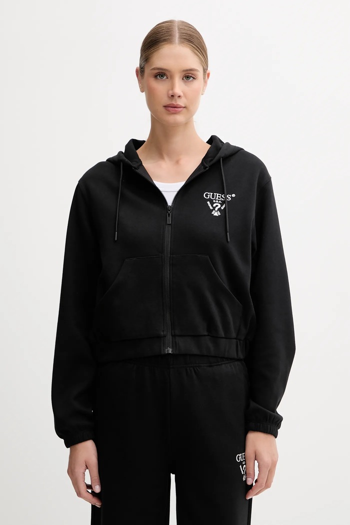 Mikina Guess ROBERTA s kapucňou čierna V5RQ20.KC3D2