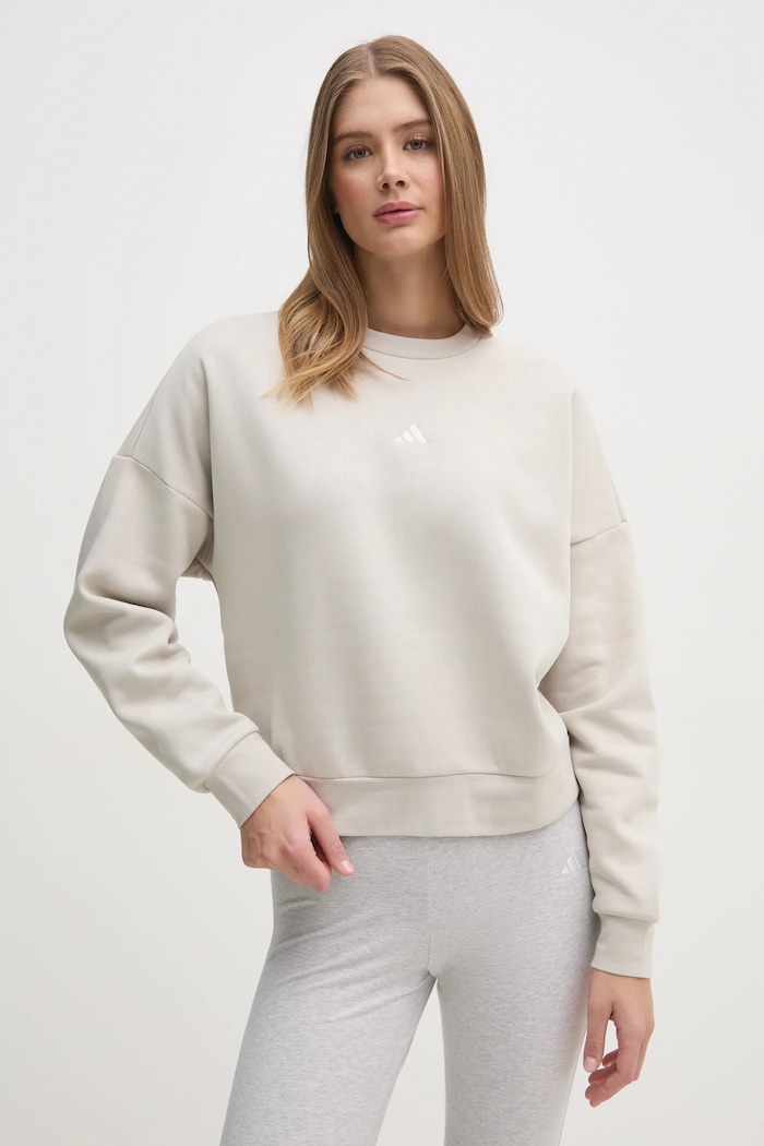 adidas bluza Essentials bawełna beżowy JI6069