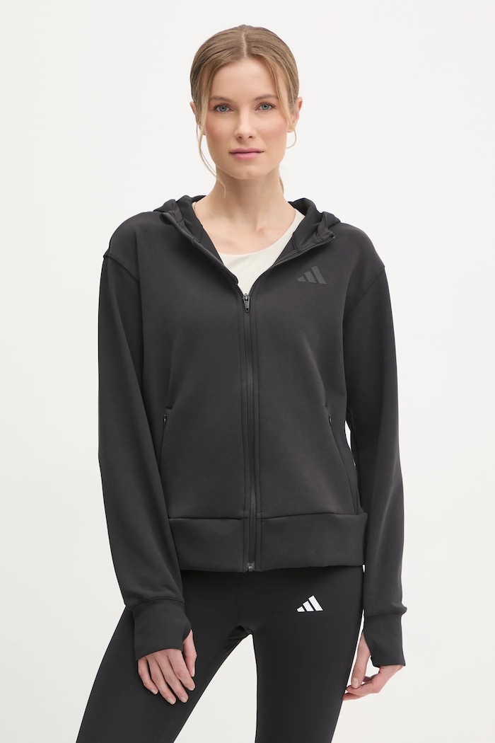 Tréningová mikina adidas Performance Designed for Training s elastanom čierna JP2654