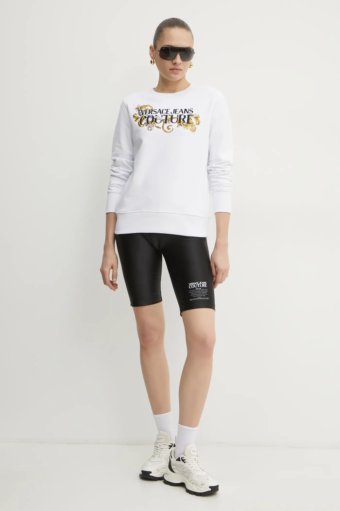 Bavlněná mikina Versace Jeans Couture 78HAIC06.CF00C bílá SS25