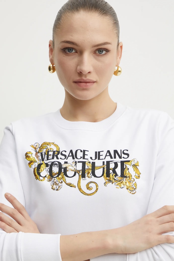 Bavlněná mikina Versace Jeans Couture bílá 78HAIC06.CF00C