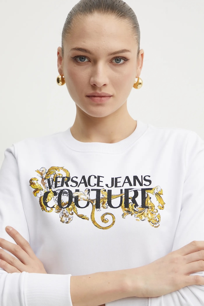 Bavlněná mikina Versace Jeans Couture bílá 78HAIC06.CF00C