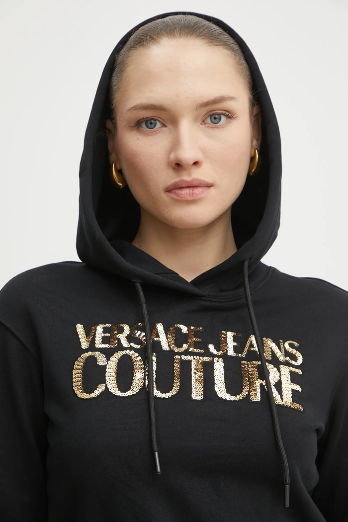 Pamučna dukserica Versace Jeans Couture crna 78HAIE00.CF00E