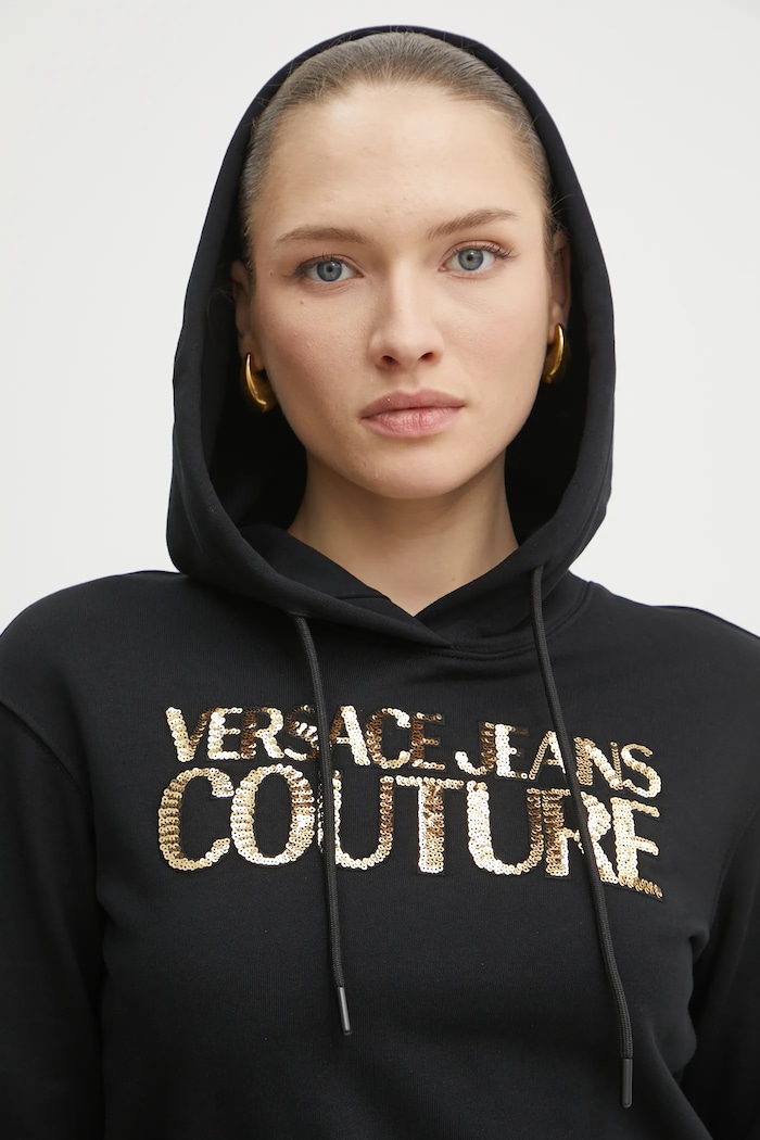 Pamučna dukserica Versace Jeans Couture crna 78HAIE00.CF00E