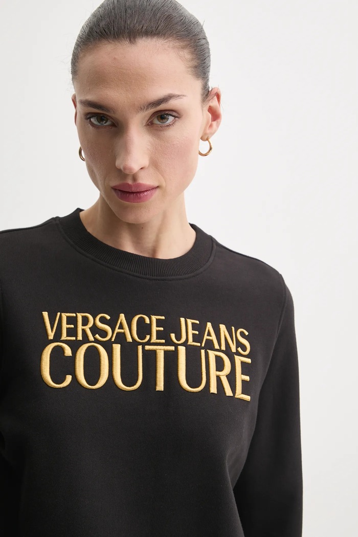 Versace Jeans Couture felpa in cotone nero 78HAIT06.CF01T
