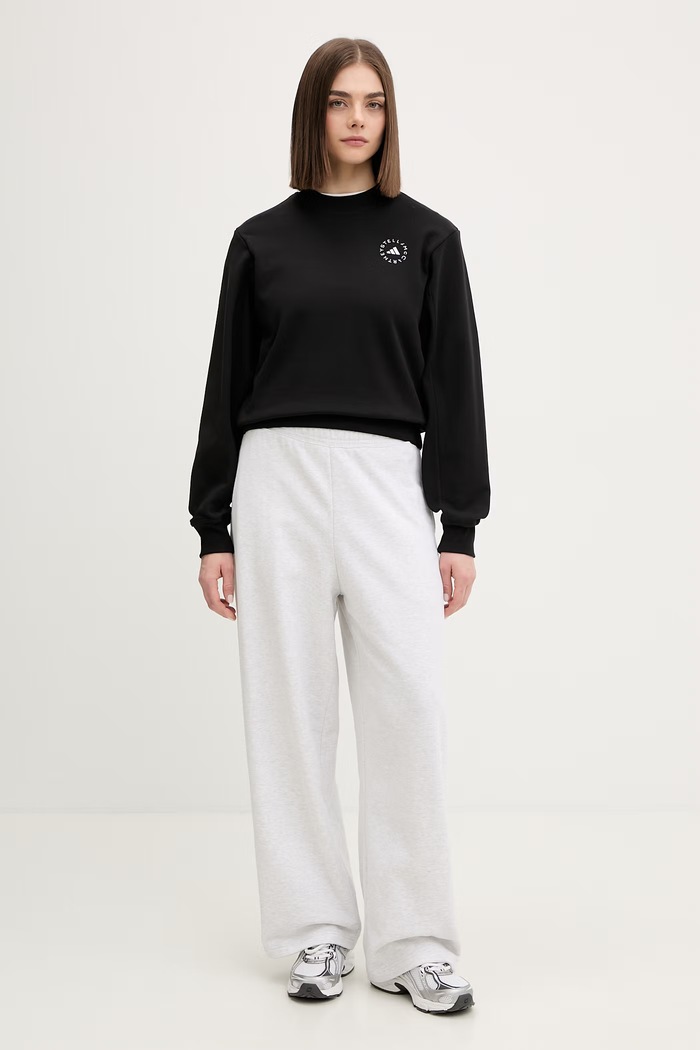 Βαμβακερή μπλούζα adidas by Stella McCartney JJ0150 μαύρο SS26