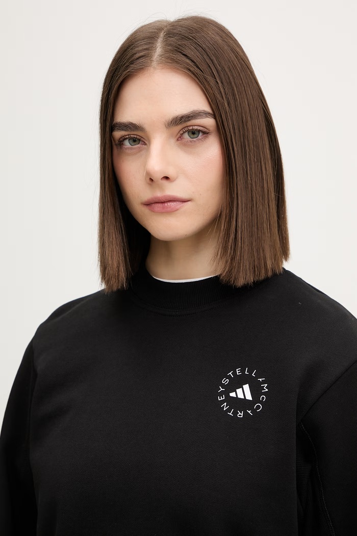 Βαμβακερή μπλούζα adidas by Stella McCartney μαύρο JJ0150