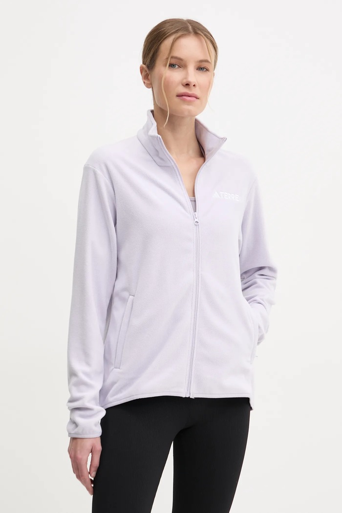Sportovní mikina adidas TERREX Essentials bez kapuce fialová JP1453