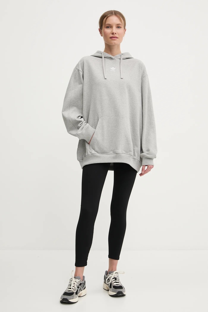Bavlněná mikina adidas Originals Essential IY9616 šedá SS25