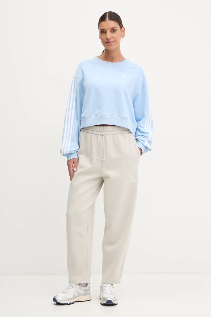 adidas Originals bluza 3S CROP SWEAT JC8141 niebieski SS25