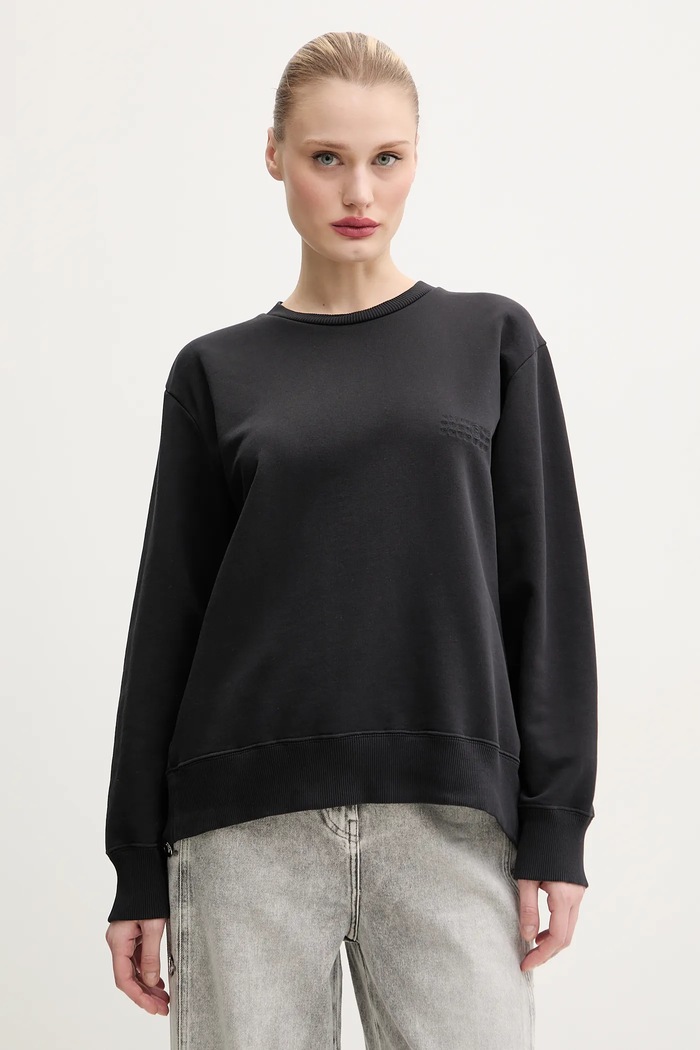 Bavlněná mikina MM6 Maison Margiela bez kapuce černá S52GU0240.M25012