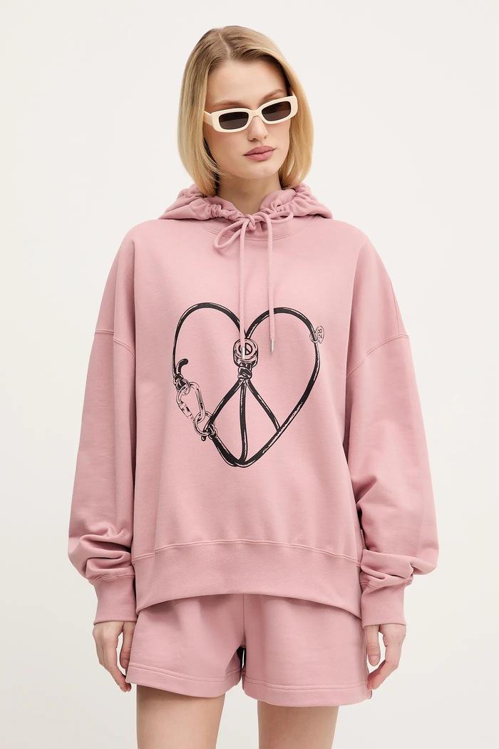 Moschino Jeans bluza bawełniana nadruk różowy 1708.3228
