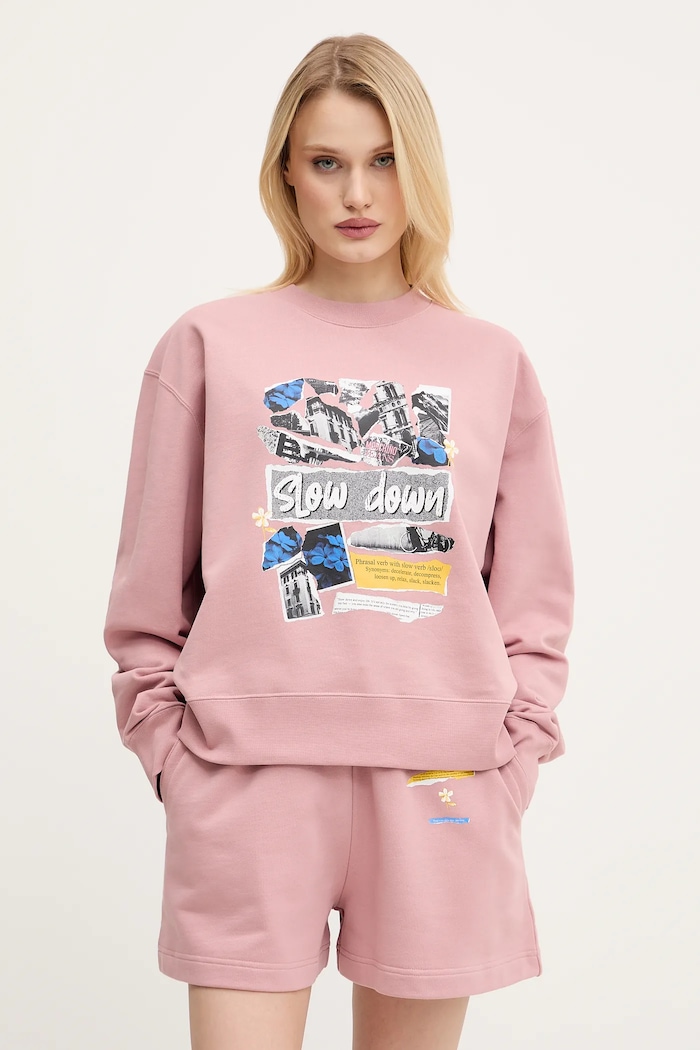 Bavlnená mikina Moschino Jeans bavlna ružová 1706.3228