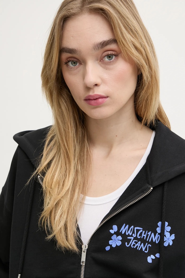 Bavlnená mikina Moschino Jeans čierna 1703.3228
