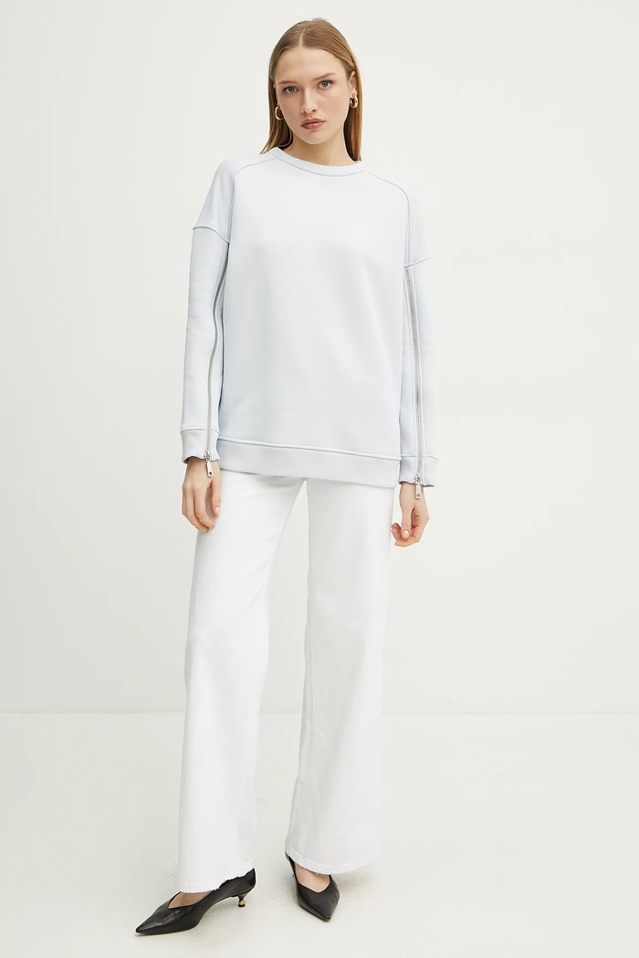 MAX&Co. bluza bawełniana 2516921022200 niebieski SS25