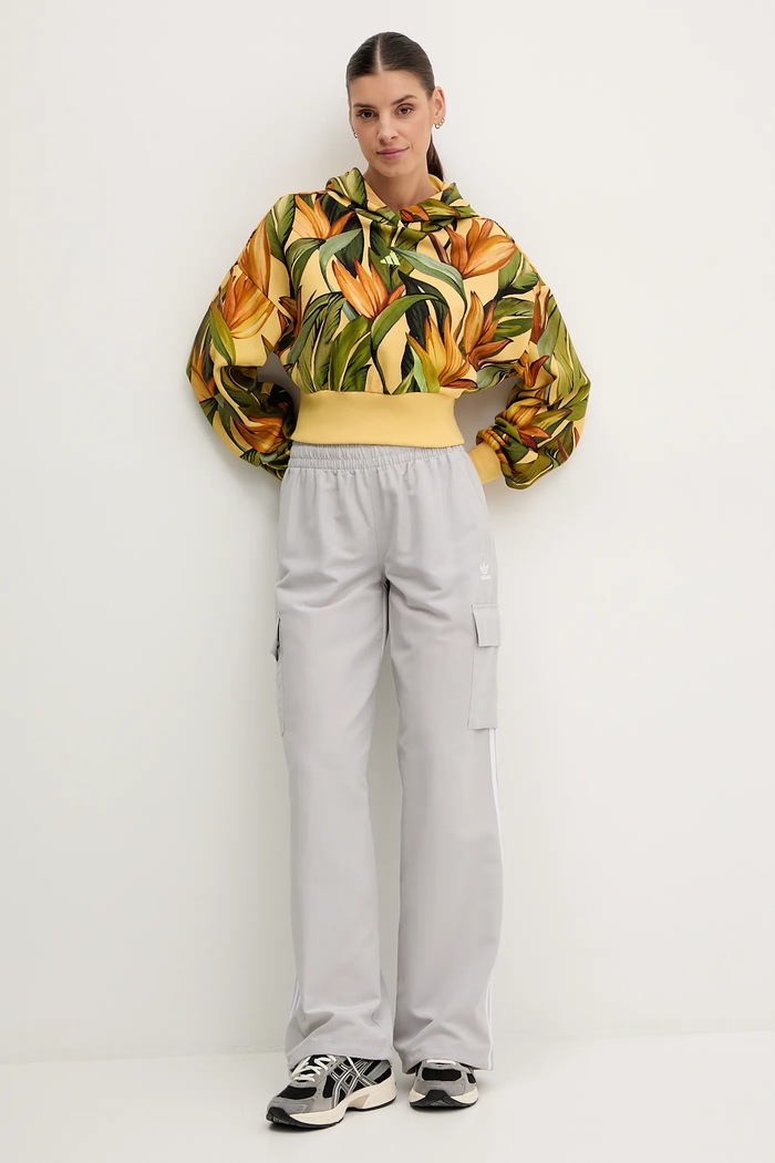 adidas bluza bawełniana x Farm Rio JD6282 żółty SS25