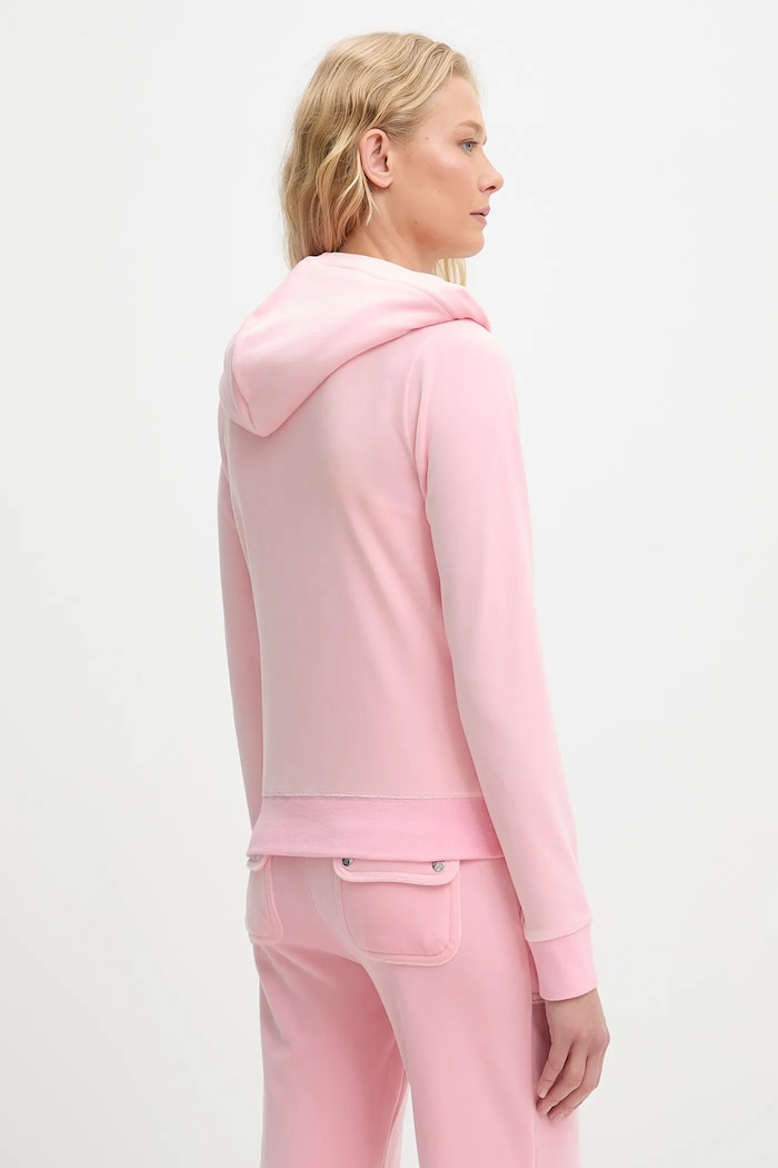 Îmbrăcăminte Juicy Couture Hanorac cu fermoar și glugă de femei din bumbac ROBERTSON CLASS JCAP176 roz