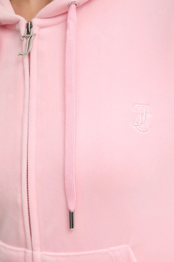 Hanorac cu fermoar și glugă de femei din bumbac ROBERTSON CLASS Juicy Couture roz JCAP176
